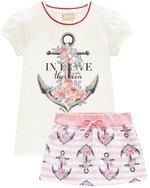 Milon summer girls anchor T-shirt & skort 12823-0452 pink