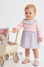 Sardon-pink-knitted-dress-with-checked-pattern-skirt-and-collar.jpg