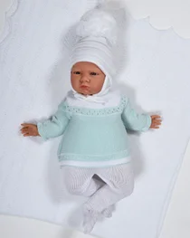 Macilusion baby boys knitted jumper & footsie 7201-19 White