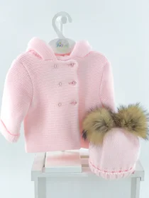 Sardon baby girls knitted hooded jacket 20VE-335 Pink
