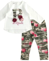 Camoflauge I Do girls top & trousers set 41647-1619-20 Cr/Pk