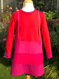 Agatha Ruiz red/pink/purple sequin pinafore dress 7VE3384-20 