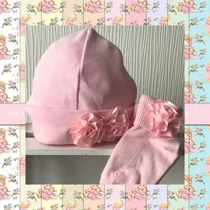 Angelas baby beanie hat & bib 401 PK-PK