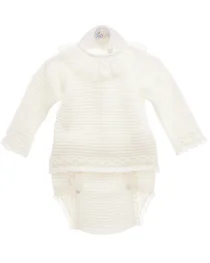 Martin Aranda baby girls jumper & jam pant 010-10001 cream