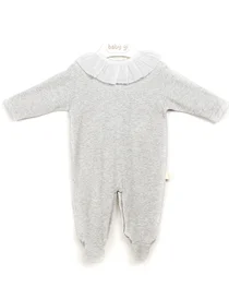 Baby Gi cotton ruffle neck babygrow BGM50BIC grey