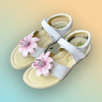 Andanines girls leather sandal 86001 WH-PK
