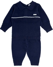 Bluesbaby boys cable knit jumper & pant BB0067-021 navy