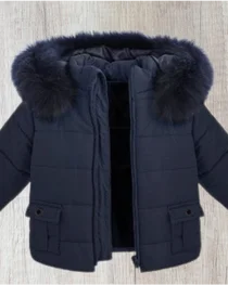 Bufi boys padded winter coat with navy fur B7052-021 Navy