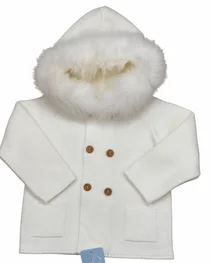 Granlei fur hood knitted jacket 2-333-121 cream