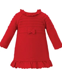 Sarah Louise Girls Knitted Dress 008155 Red