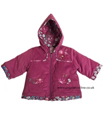 Everyday Kids Girls Purple Floral Jacket with Hood 7059
