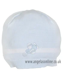 Pex Train Baby Boys Pale Blue Knit Hat 5338