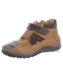 Andanines Boys Tan Leather Winter Velcro Strap Boot 66520