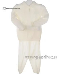 Bufi Baby Boys Knitted Jumper & Pants 9308M1 Cream