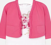 Mayoral girls top, cardi & skort set 1181-1901-17 pink