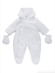 Co Co Baby Boys Snowsuit & Mittens A6014-17 White