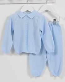 Pex baby boy knitted jumper & trouser Elliot B6945-17 Blue