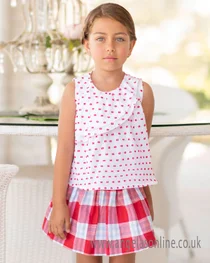 Dolce Petit Girls Blouse & Skirt 25-2238-3-2238-2-19 RED