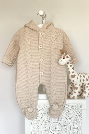 Little Star knitted snowsuit 4194-123 BEIGE