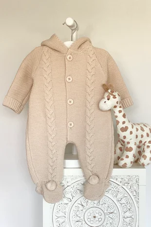 Little Star knitted snowsuit 4194-123 BEIGE