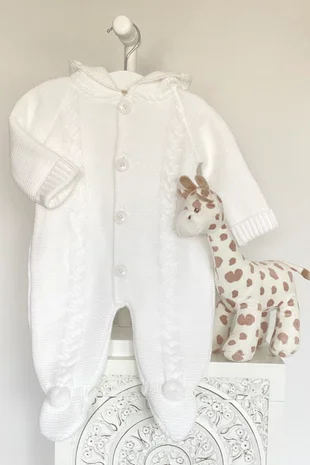 Little Star knitted snowsuit 4194-123 WHITE