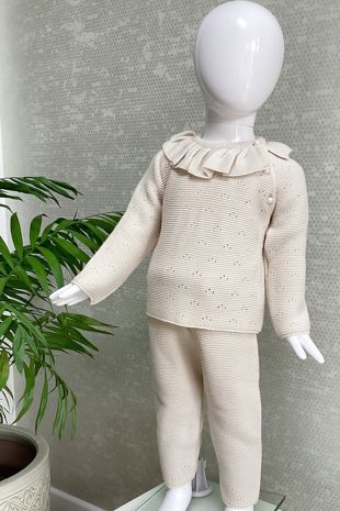 Little Star girls knitted 2 pcs set 5269-124 beige
