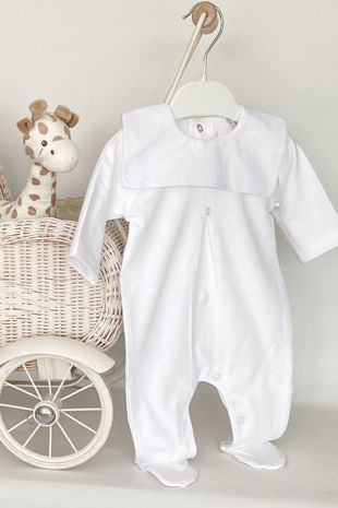 Little Star square collar babygrow SG125 White