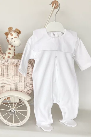 Little Star square collar babygrow SG125 White