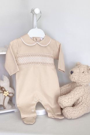 Little Star baby boys cotton babygro SG68  Beige