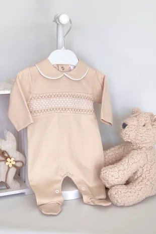 Little Star baby boys cotton babygro SG68  Beige