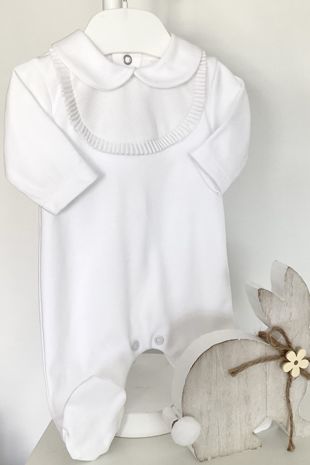 Little Star Unisex Cotton Babygrow SG87C WHITE