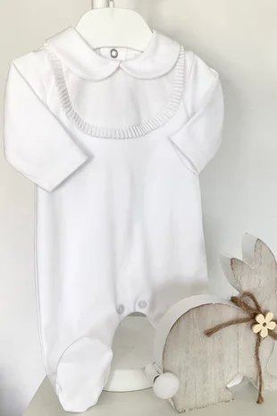 Little Star Unisex Cotton Babygrow SG87C WHITE