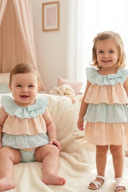 Tutto Piccolo girls dress 5786-123 AQUAMARINE