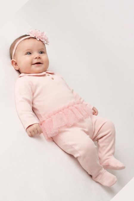 Baby Gi girls Meadow ruffle peplim  2 piece MD55G-Peach