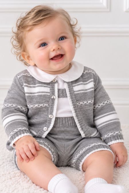 Little Star boys dungaree and cardigan 3875 Grey
