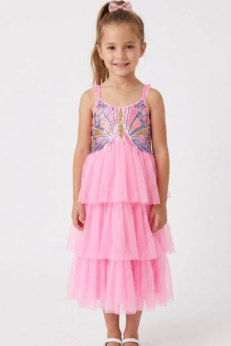 Billieblush girls tiered dress U12816 Pink