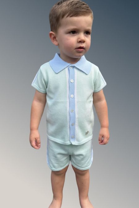 Granlei boys centre stripe polo and shorts 126-549 MINT