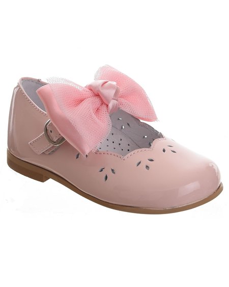 TNY Girls Mary Jane with detachable bow 14105 Pink Patent