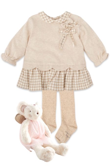 Tutto Piccolo check dress 1284-225 beige