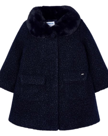 Mayoral girls boucle winter coat 4435-021 navy