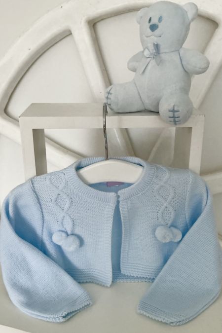 Little Star pom pom kntted cardigan G192 Blue