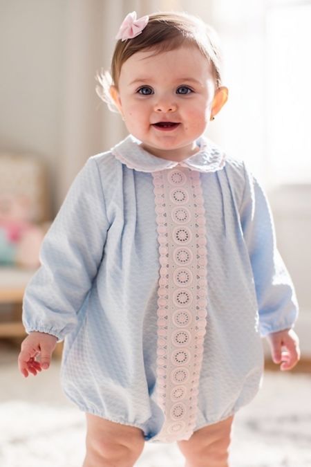 Little Star waffle fabric romper all in one MD935 Blue