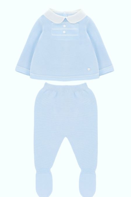 Martin Aranda boys knitted set with collar 004-10302 BLUE