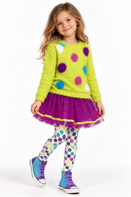 Deux Par Deux girls jumper skirt & leggins ET73-83-66 Lime
