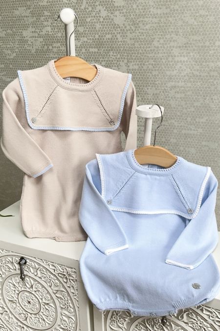 Granlei boys short leg romper big collar. 225-448PC2 blue