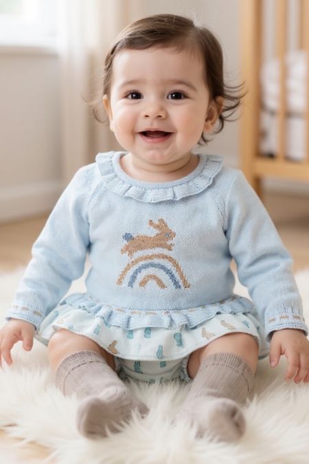 Tutto Piccolo girls rabbit jam pant set 1869-1350-25 blue