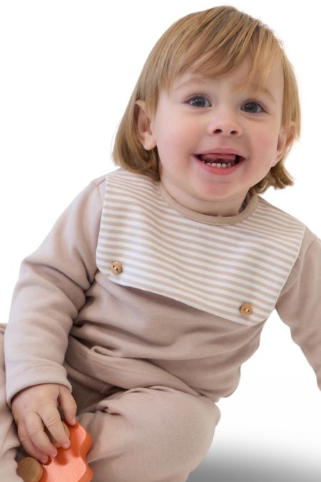 Rapife boys mock collar two piece set 5202-25 beige