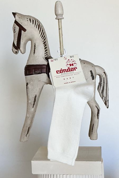 Condor plain stitch knee high sock 2019-2-202 Light ivory