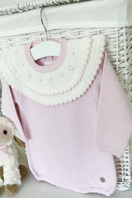 Granlei baby girls knitted double collar romper 225-229C4-Z7 PK