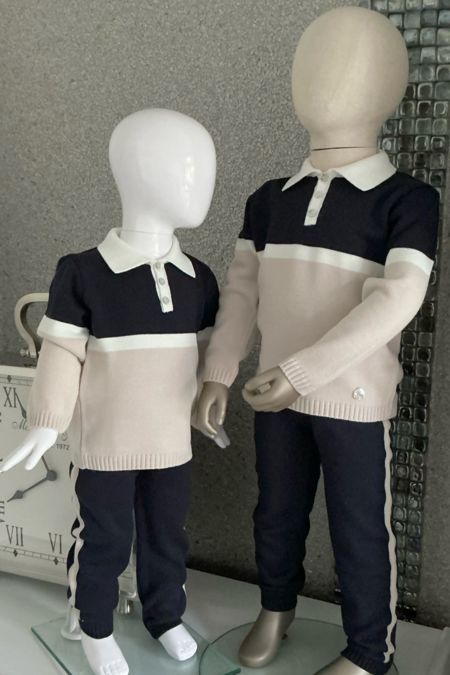 Granlei boys narrow middlle stripe set 225-317s NV-BG